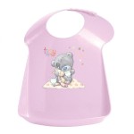 Нагрудник детский, арт. 431301805 Ми Ту Ю пластиковый с аппликацией с карманом розовый