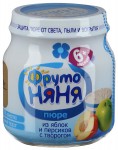 Пюре, Фрутоняня 100 г яблоко персик творог