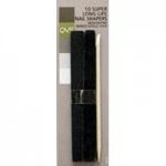 Пилочки для ногтей, QVS (КВС) 10 шт арт. 10-1117 водоустойчивые 2-х сторонние средне- и тонкозернистые силиконово-карбидные с палочкой для кутикулы